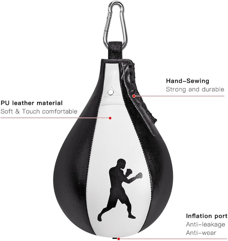 BeneLabel Boxing Speed Bag Kit & Boxing Speed Bag - Premium Leather Bag with 360° Swivel and Inflator - Easy to Install and Use - Improve Your Speed and Reflexes - Image 5
